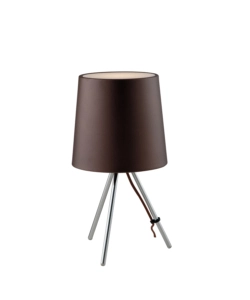 LUME "MARLEY" IN METALLO E ALLUMINIO MARRONE, H 43,5 CM